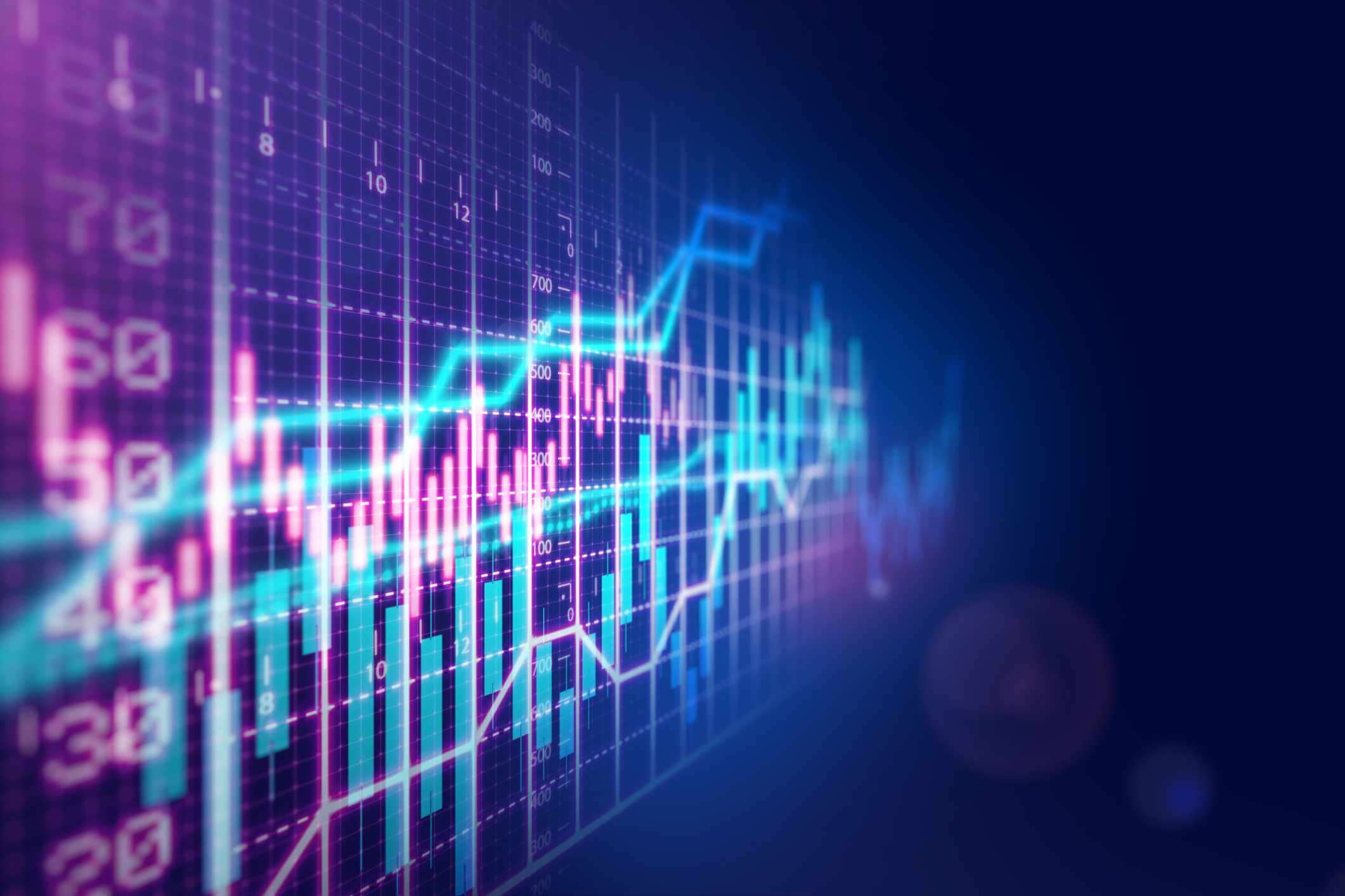 Stock market financial growth chart