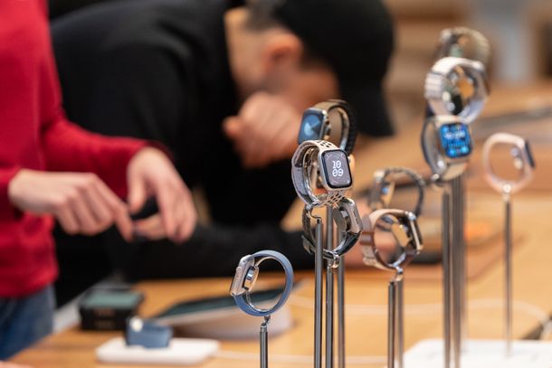 Apple Watches on Display at Apple Store in NYC